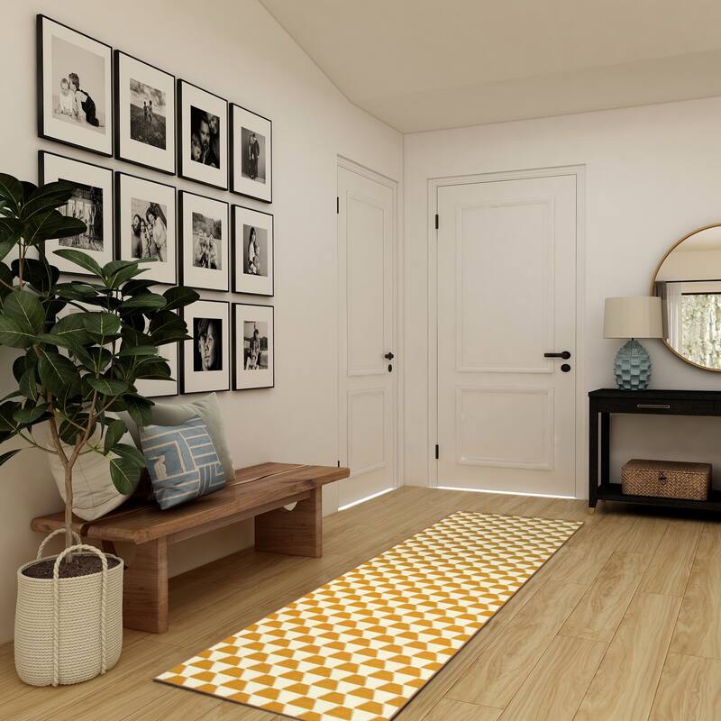 My Magic Carpet Machine Washable Rug Yanis Yellow/Gold