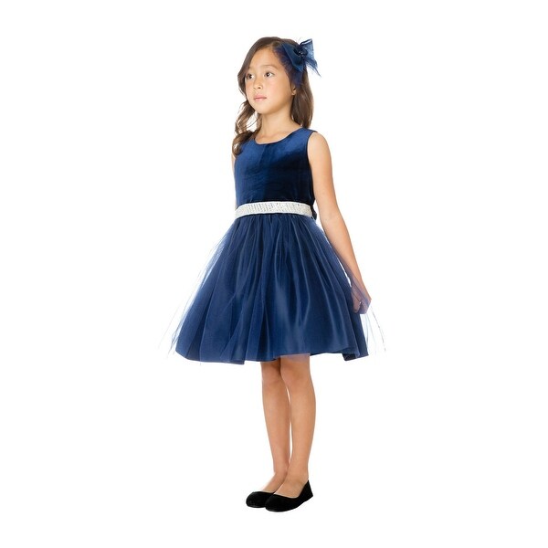 girls navy christmas dress