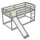 preview thumbnail 25 of 29, Low Bunk Beds with Ladder,Twin over Twin Bunk Bed with Convertible Slide and Ladder