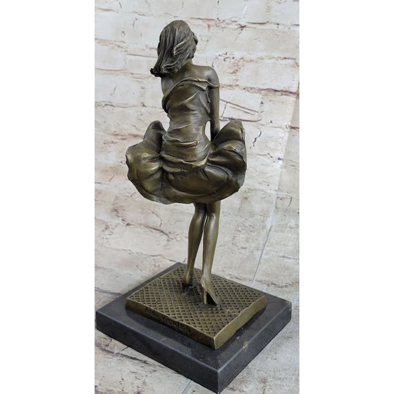 Art Deco Hand Made Original Marylin Monroe Seven Year Itch Solid Bronze Sculpture Figurine