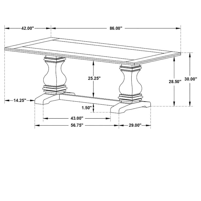 French Baroque Designed Double Pedestal Dining Table