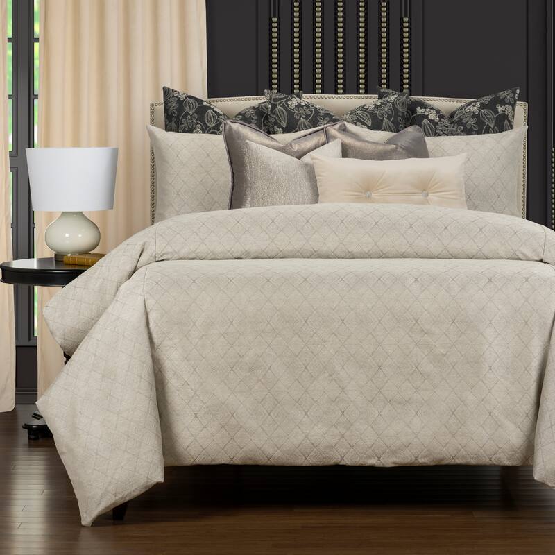 F Scott Fitzgerald Deco Platinum Supreme Duvet Cover & Insert set - Queen
