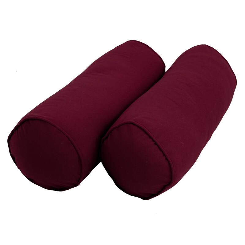 20inch by 8inch Twill Bolster Pillows (Set of 2) On Sale Bed Bath
