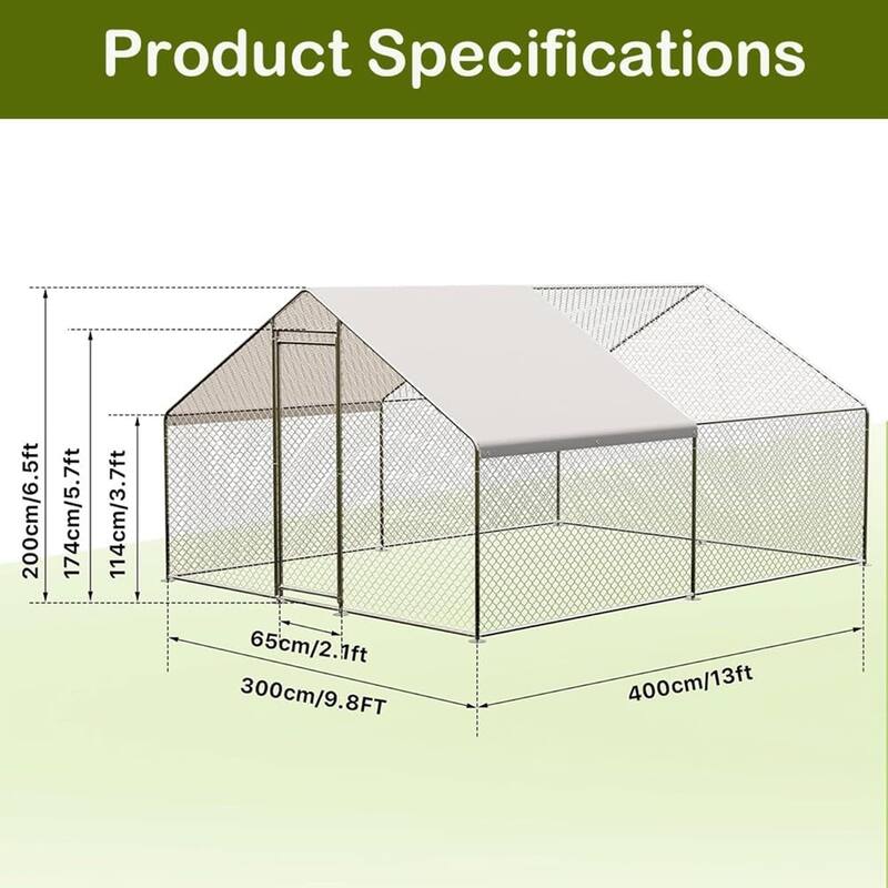 Large Metal Chicken CoopWalk-in Poultry Cage
