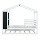 preview thumbnail 11 of 12, Twin Size Wood House Bed Frame with Trundle, Fence and Writing Board