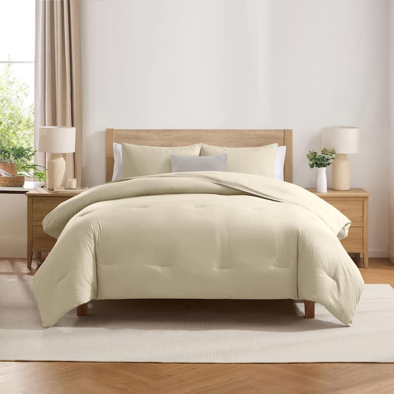 Empyrean Modern Reversible Comforter - Pale Champagne - King