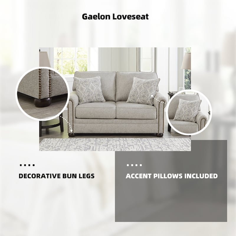 Signature Design by Ashley Gaelon Dune Loveseat - 64"W x 41"D x 39"H