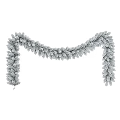 Puleo International 9' x 10" Flocked Royal Majestic Fir Garland