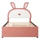 preview thumbnail 35 of 46, Upholstered platform bed with headboard with shelves and drawers