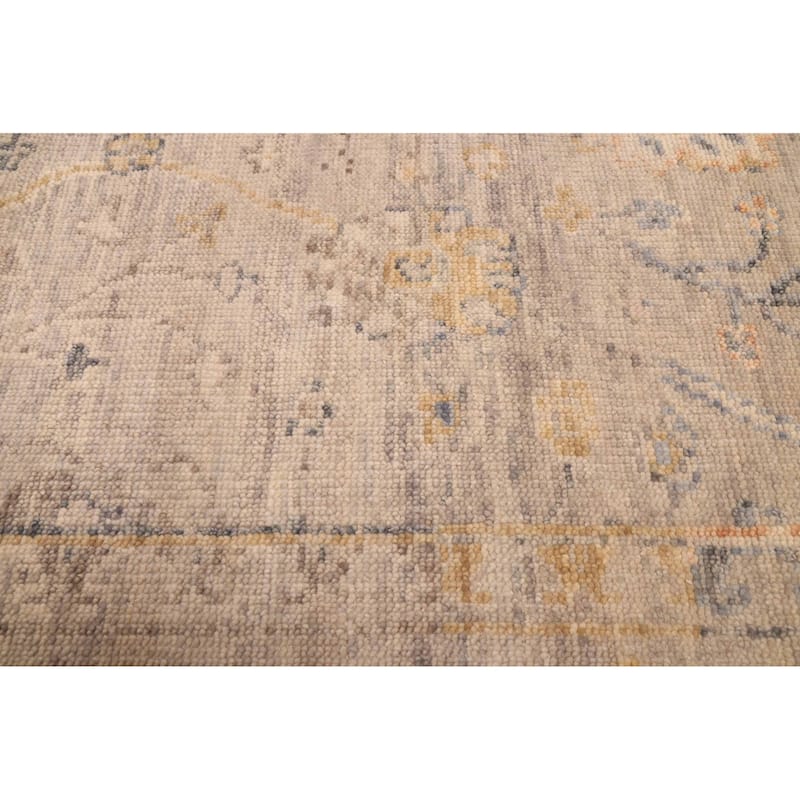 ECARPETGALLERY Hand-knotted Modern Oushak Light Grey Wool Rug - 7'10 x 9'7
