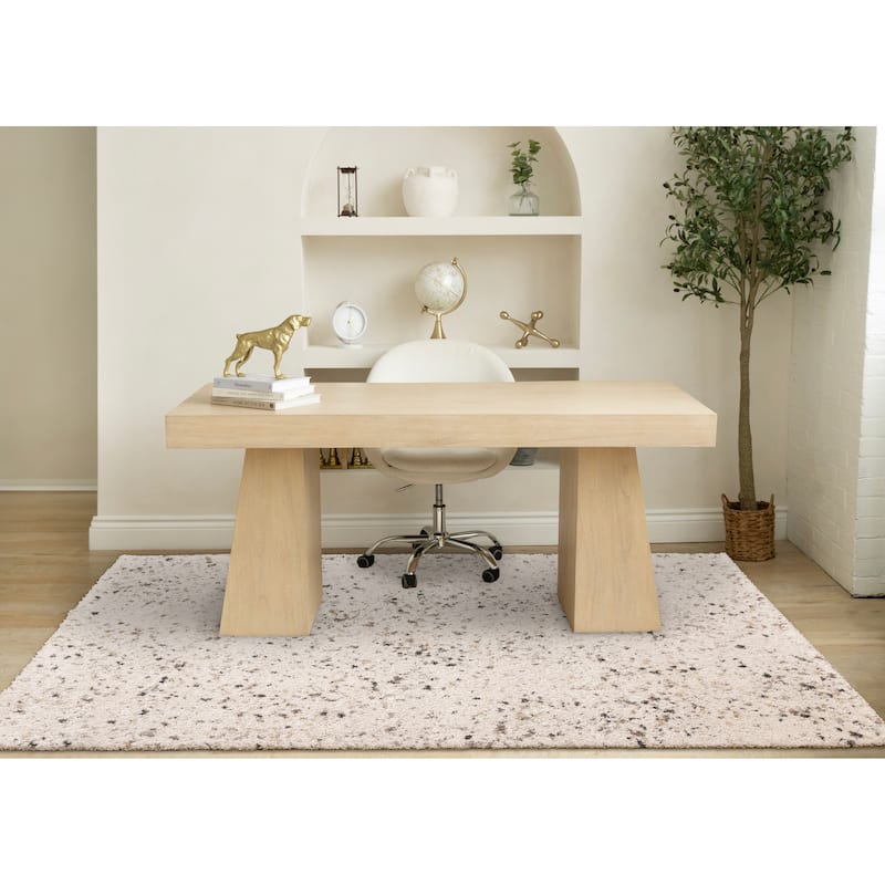 White Grey Black Speckled Soft Plush Rug