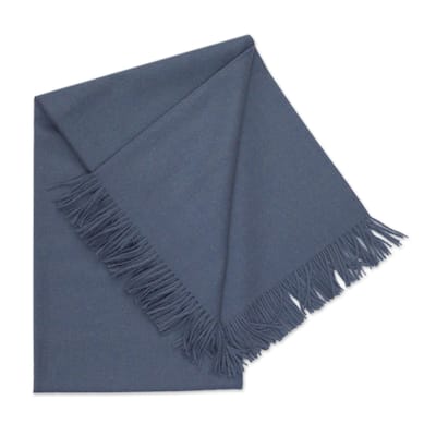 Novica Handmade Blissful Dream In Steel Blue Throw