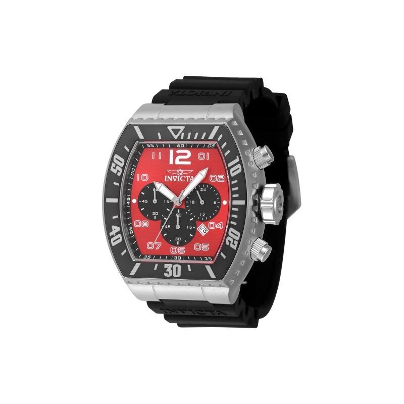 Invicta Men's 47283 Pro Diver Quartz Chronograph Black, Red Dial Watch