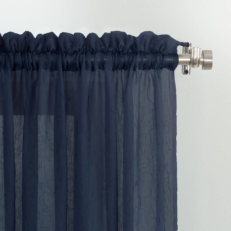 No. 918 Erica Sheer Crushed Voile Single Curtain Panel, Single Panel