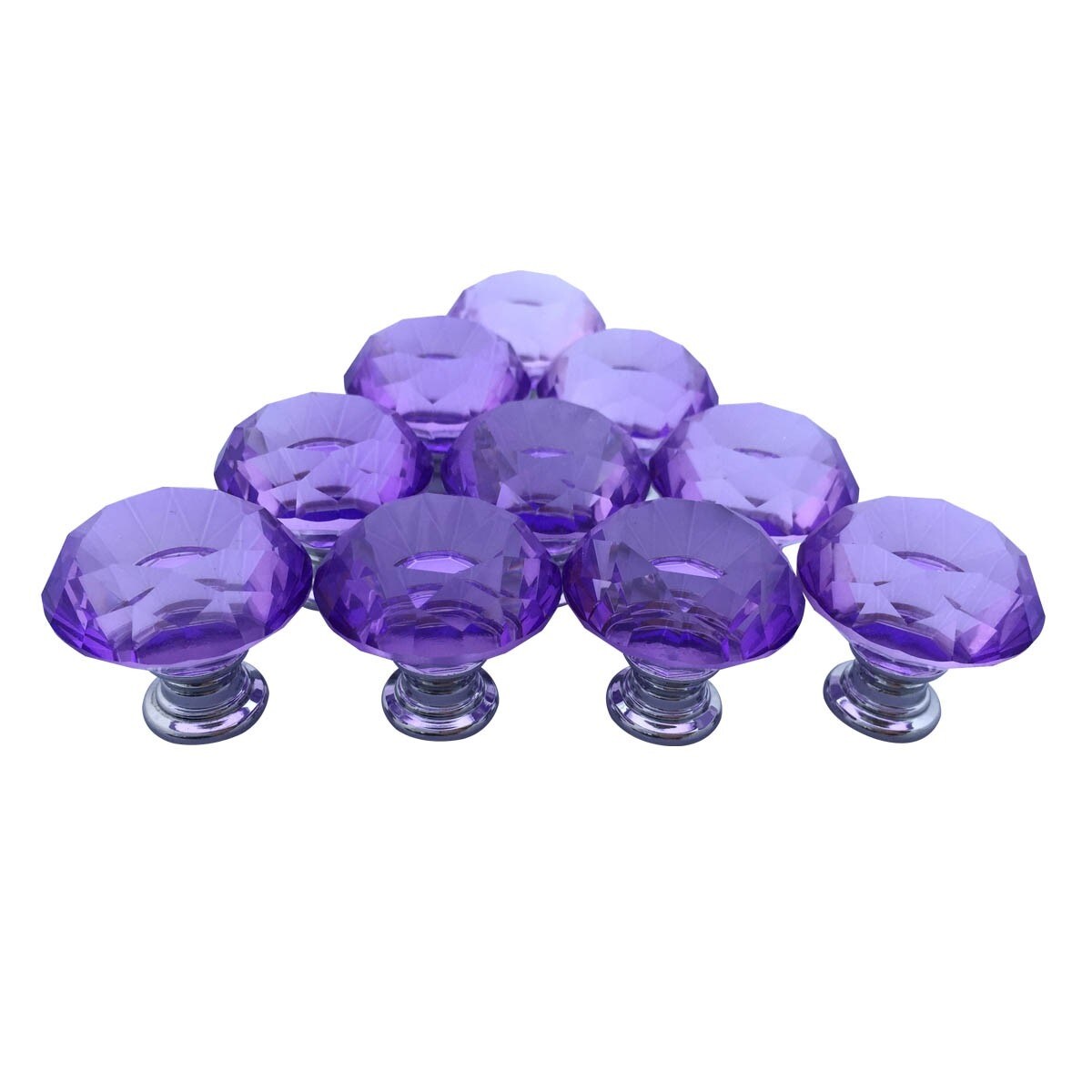 Purple Glass Cabinet Knobs 25mm Mushroom 10 pcs Renovators Supply -  Overstock - 13945510