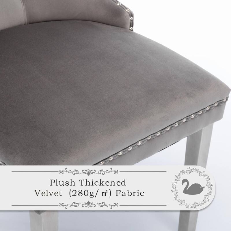 Tufted Naliheads Solid Wood Upholstered Dining Chairs (Set of 4)