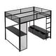 preview thumbnail 23 of 32, Full Metal Gaming Loft Bed with LED, Desk & Drawers