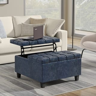 WYNDENHALL Elliot 30 inch Wide Transitional Square Table Ottoman