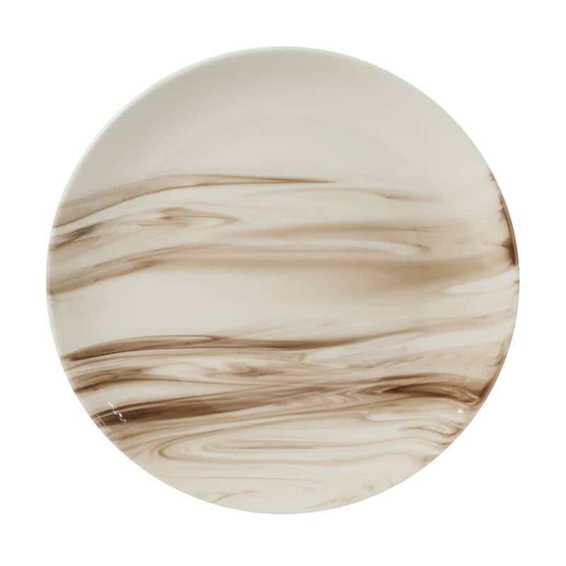 Gibson Home Cloudlight 12 Piece Plates and Bowls Dishes - Decorated Porcelain Ceramic Dinnerware Set - Service for 4