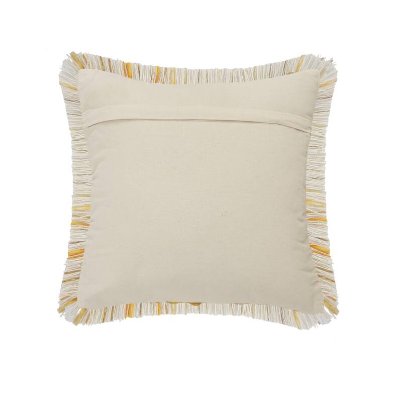 Sevita Modern Interwoven Throw Pillow with Fringe