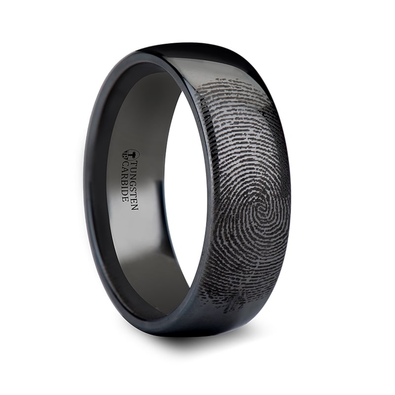 black ring engraved