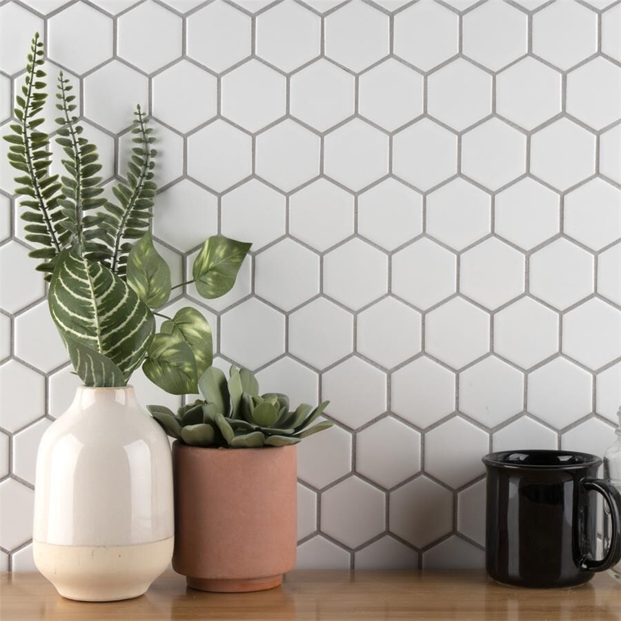 Somertile Carra Bardiglio Floral Porcelain Hexagon Floor Wall Tiles Overstock 17817389