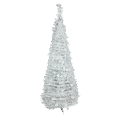 4' Tinsel Pop-Up Artificial Christmas Tree Unlit