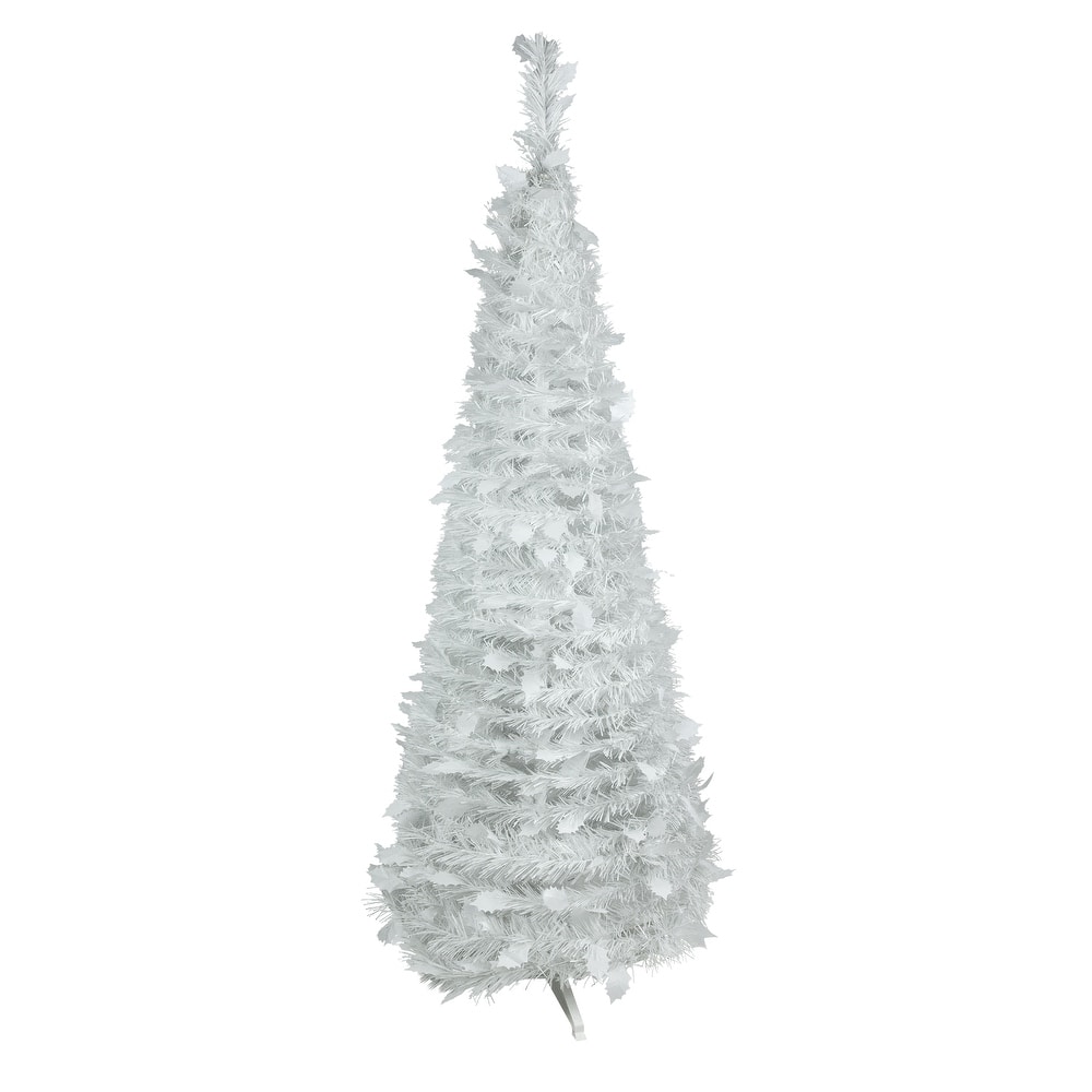 6' Tinsel Pop-Up Artificial Christmas Tree Unlit