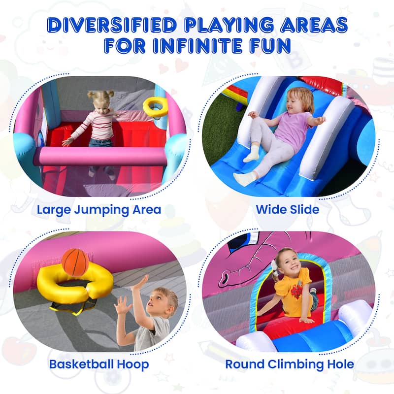 Gymax Inflatable Bounce House 3-in-1 Elephant Theme Inflatable Castle - See Details