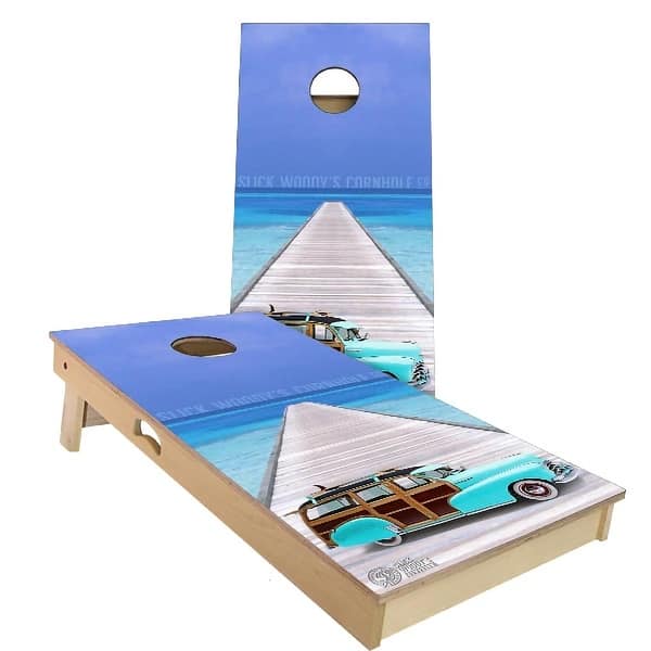 slide 2 of 9, Woody Wagon Outdoor Cornhole Board Set Backyard 2x4 - NO Accessories