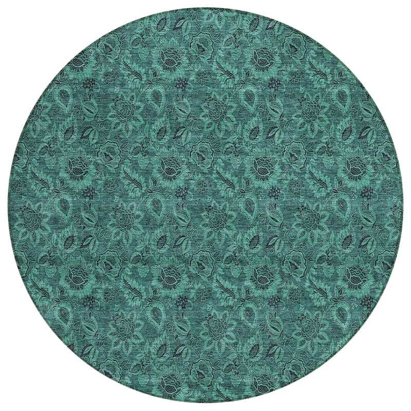 HomeRoots Floral Transitional Rectangle Outdoor Rug