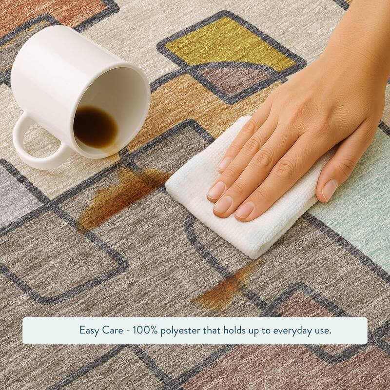 Machine Washable Indoor/ Outdoor Contemporary Prenner Chantille Rug