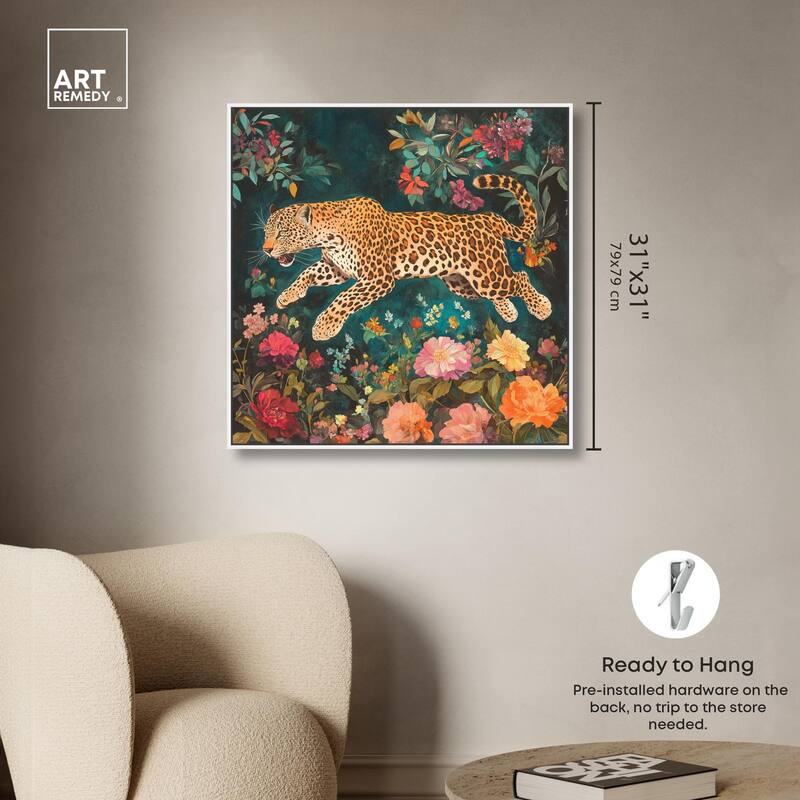 Tigers and Blooms Canvas by Art Remedy
