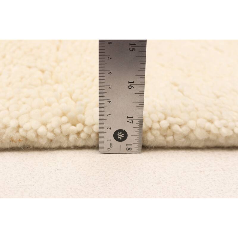 ECARPETGALLERY Hand-knotted Tangier Cream Wool Rug - 6'2 x 8'7