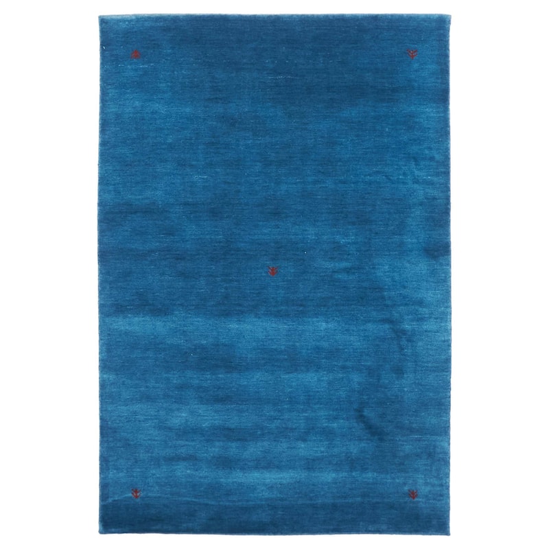 ECARPETGALLERY Hand Loomed Kashkuli Gabbeh Dark Blue Wool Rug - 4'1 x 6'0