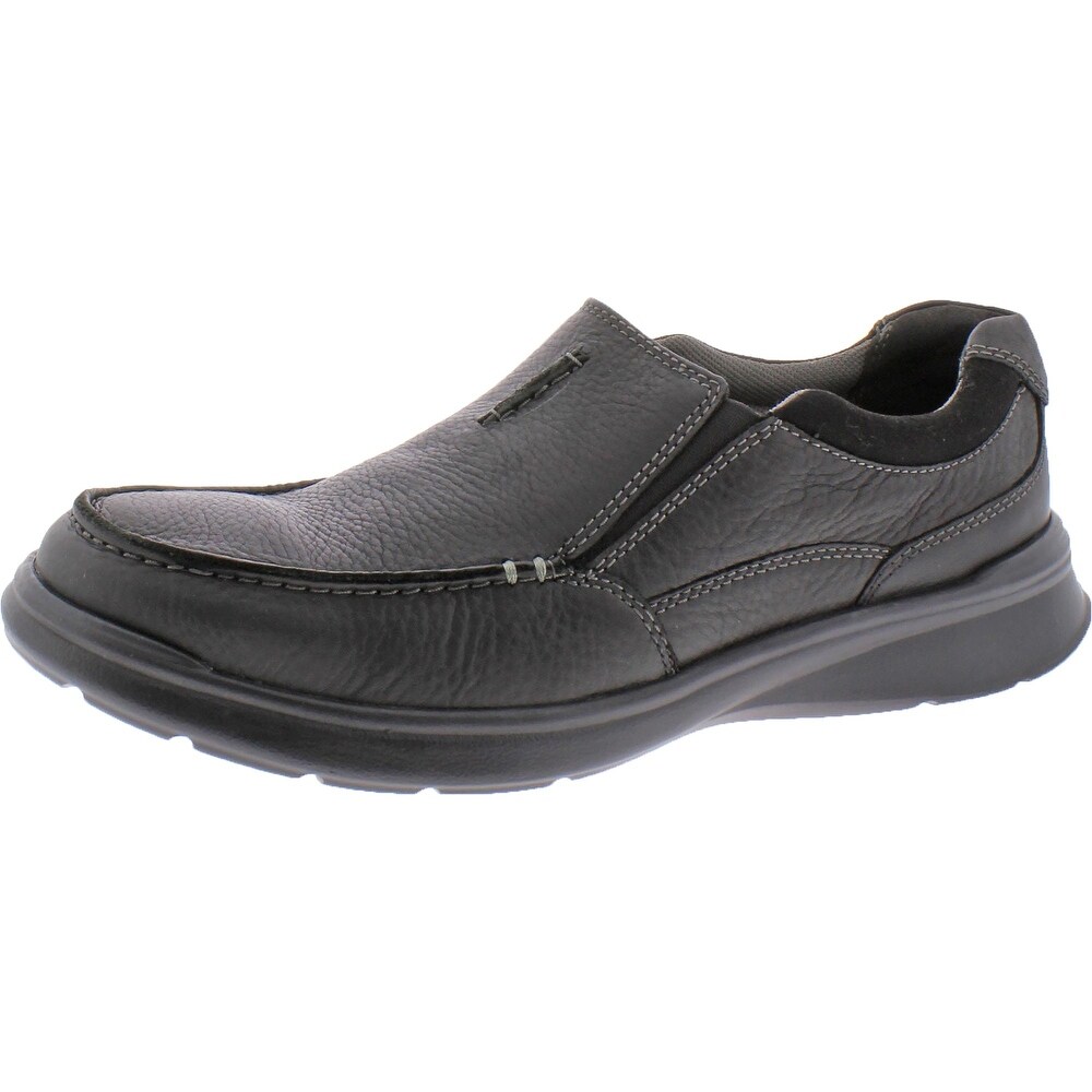 clarks mens black slip on shoes