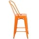 preview thumbnail 31 of 97, 24'' High Metal Indoor-Outdoor Counter Height Stool with Back