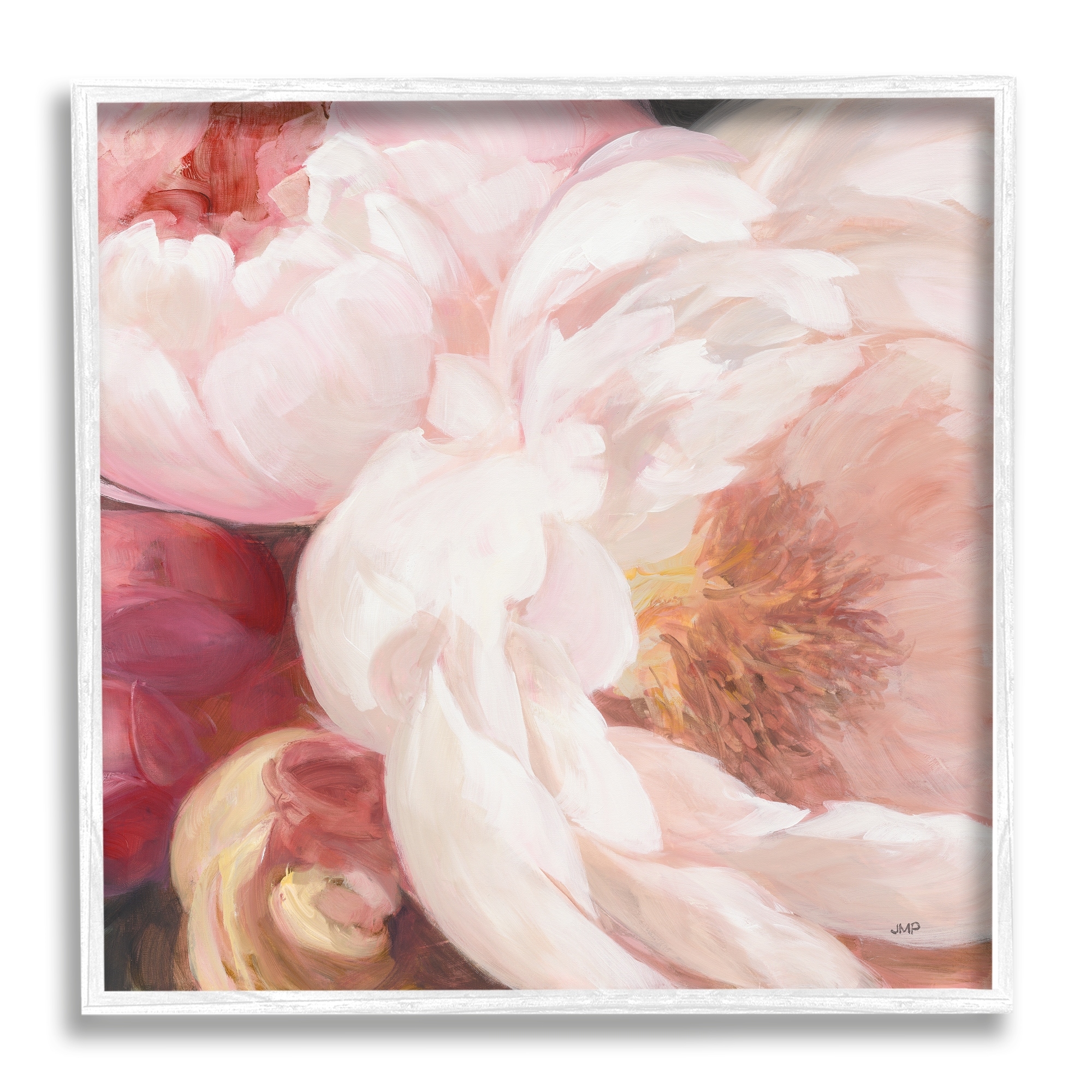 Stupell Pink Peonies Cluster Soft Edge Flower Petal Painting Framed Wall Art