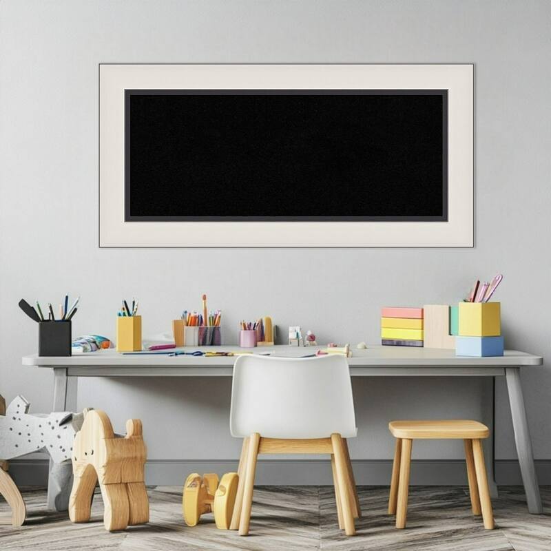 Ellie Silver Black Framed Cork Board - Bulletin Board, Organization Board, Pin Board