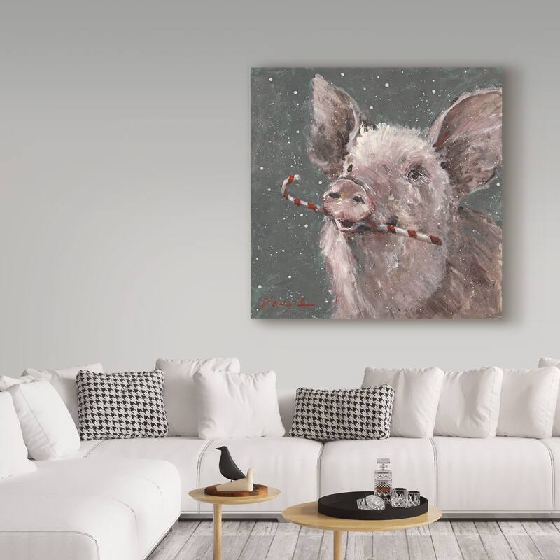 Mary Miller Veazie 'Teri The Christmas Pig' Canvas Art