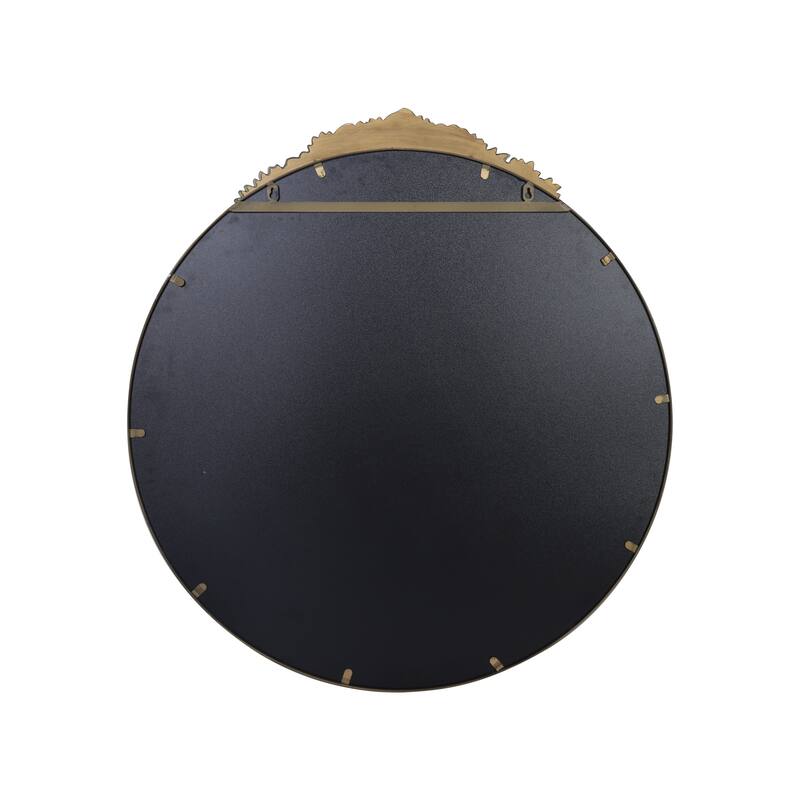 Traditional Round Mirror Antique Gold, Baroque Inspired Wall Decor