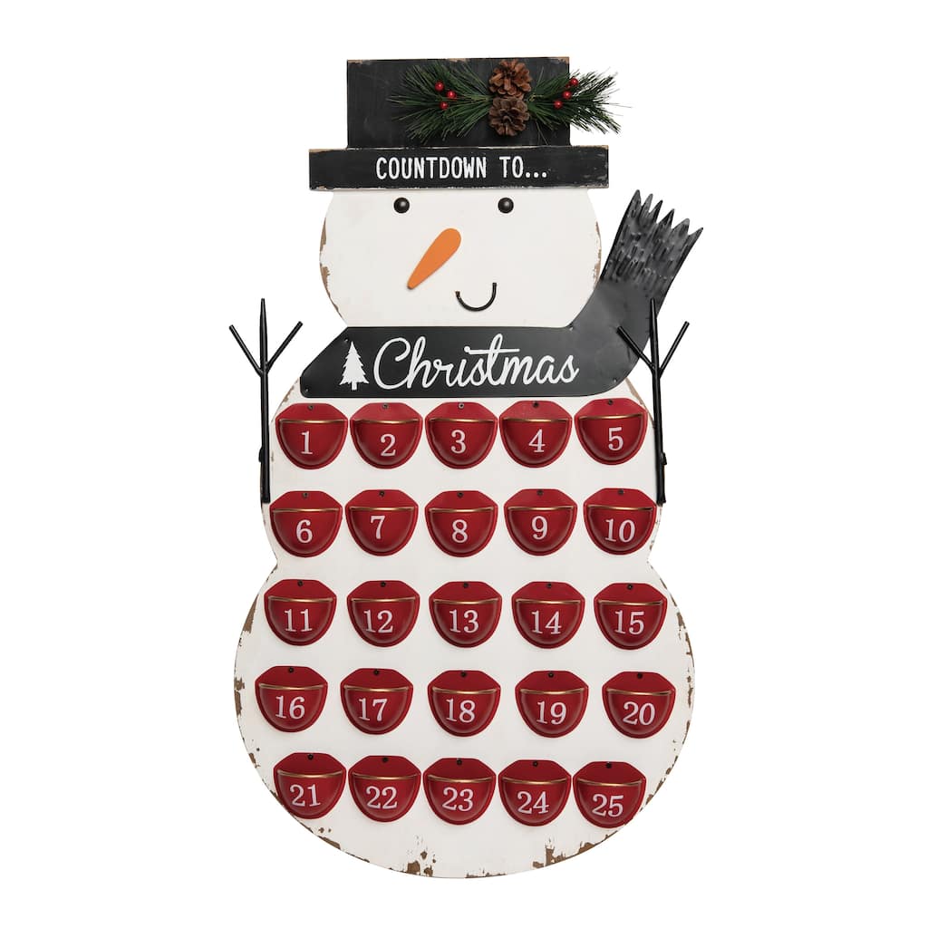Transpac Wood 28 in. Multicolor Christmas Snowman Countdown Decor - Multi