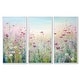 preview thumbnail 2 of 18, Designart "Wild Flowers Meadows" Flower Field Framed Art Set of 3 - Traditional Wall Art Set Purple Wall Decor 3 Pieces