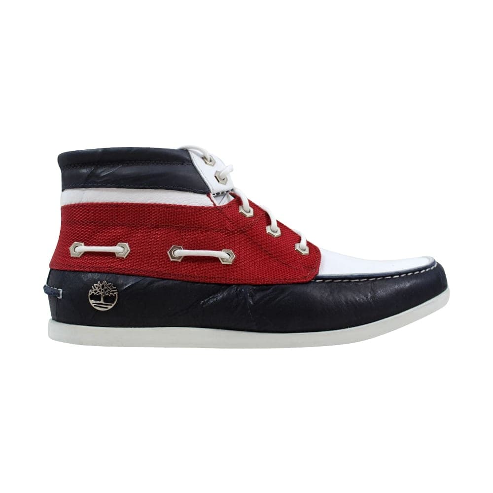 red and white timberlands mens