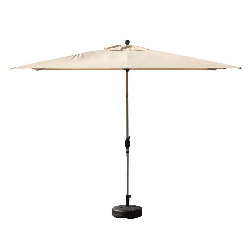 Rectangle Patio Umbrella with Crank Lift and Tilt, Beige (Base Excluded) - Beige