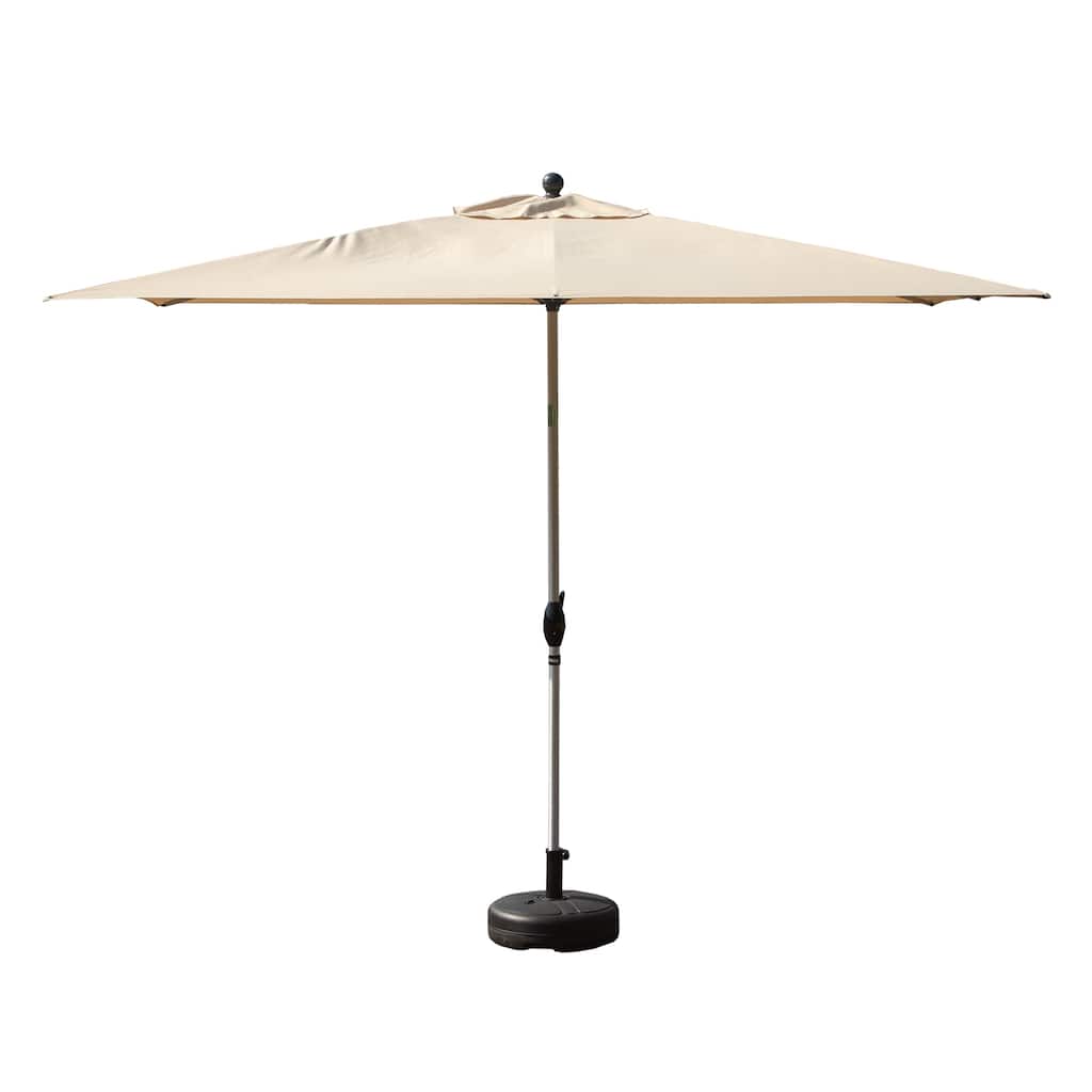 Rectangle Patio Umbrella with Crank Lift and Tilt, Beige (Base Excluded)