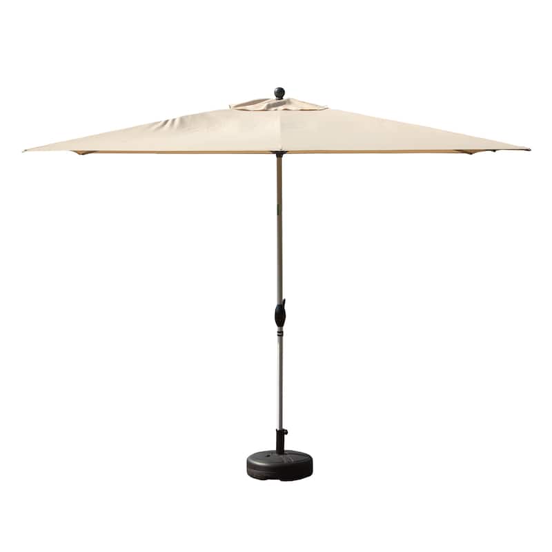 Rectangle Patio Umbrella with Crank Lift and Tilt Function(Base not included) - Beige