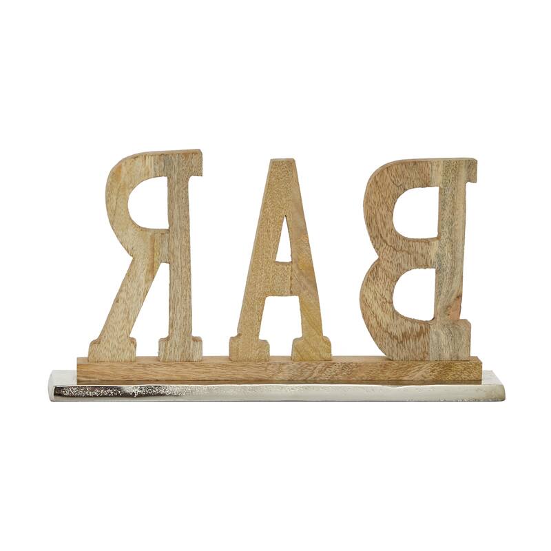 Brown Wood Natural Decorative Sign 8 x 14 x 2 - 14 x 2 x 8