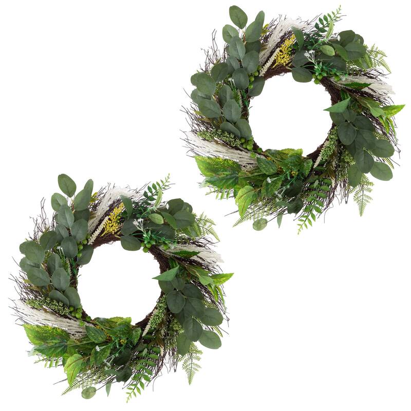 Pure Garden 22-Inch Sweet Anne Eucalyptus Wreath