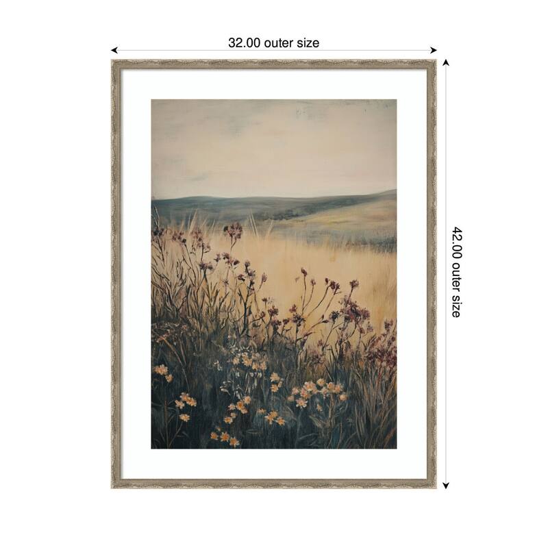 Kate and Laurel Landscape Wild Flower by Melloi Art Prints Framed Wall Art Print